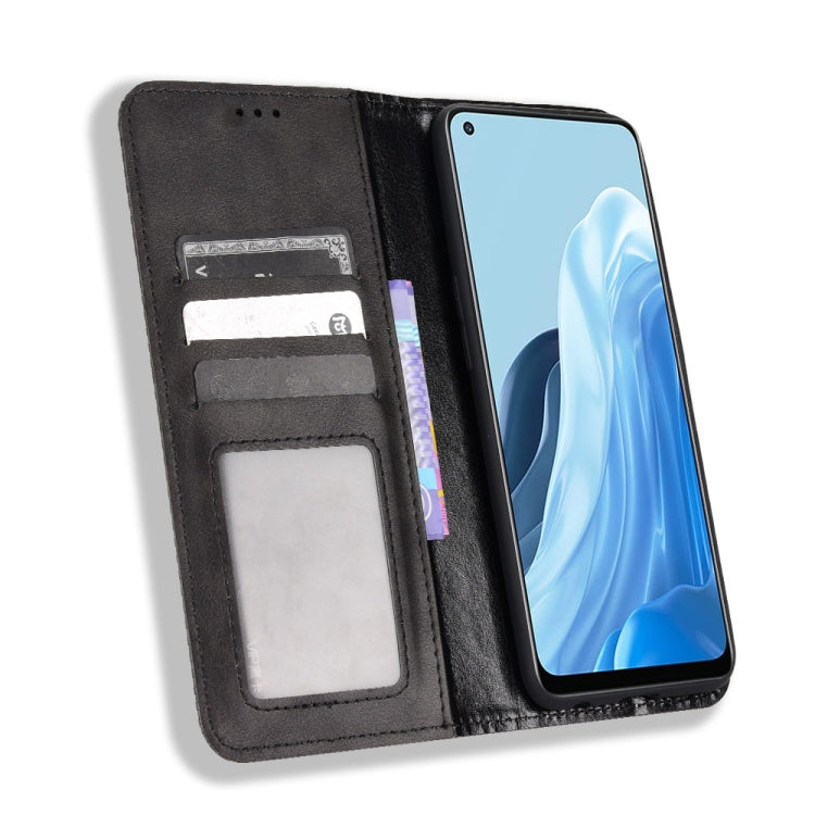 For OPPO Reno7 5G / Find X5 Lite Magnetic Buckle Retro Texture Leather Phone Case