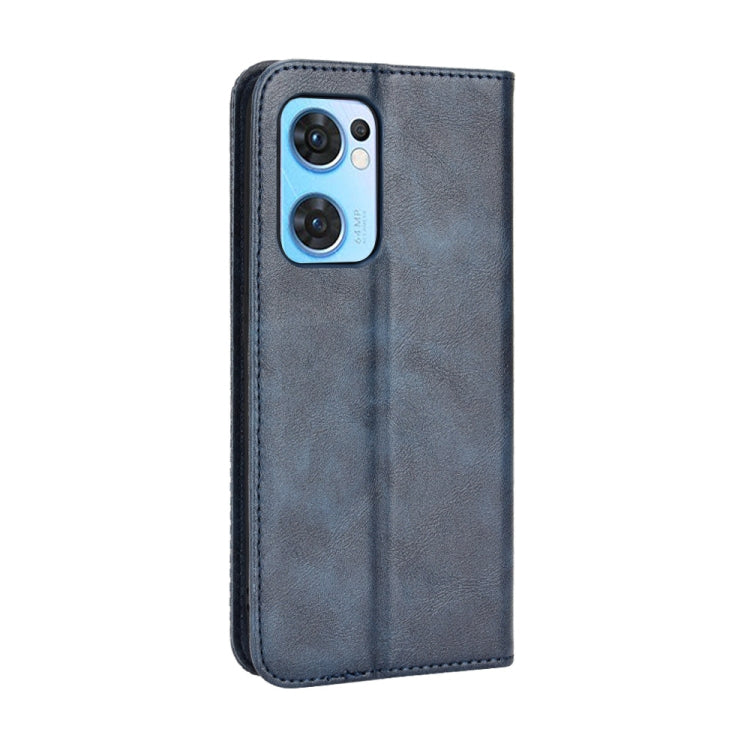 For OPPO Reno7 5G / Find X5 Lite Magnetic Buckle Retro Texture Leather Phone Case