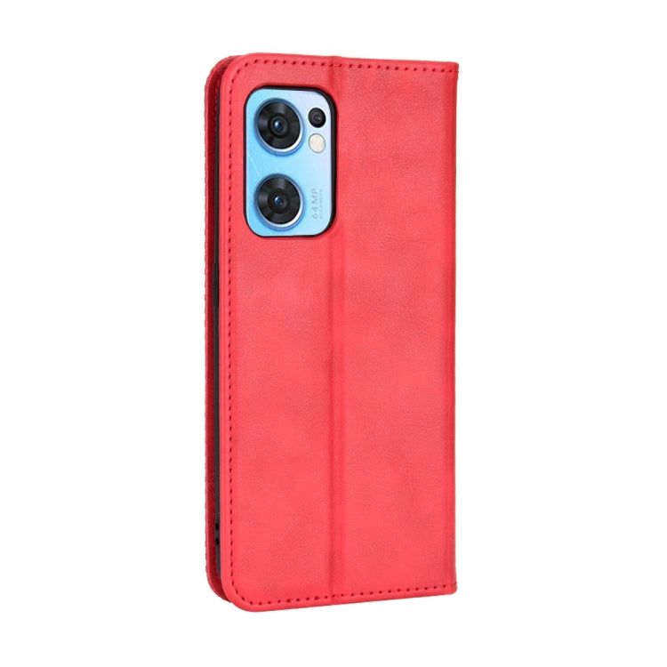 For OPPO Reno7 5G / Find X5 Lite Magnetic Buckle Retro Texture Leather Phone Case