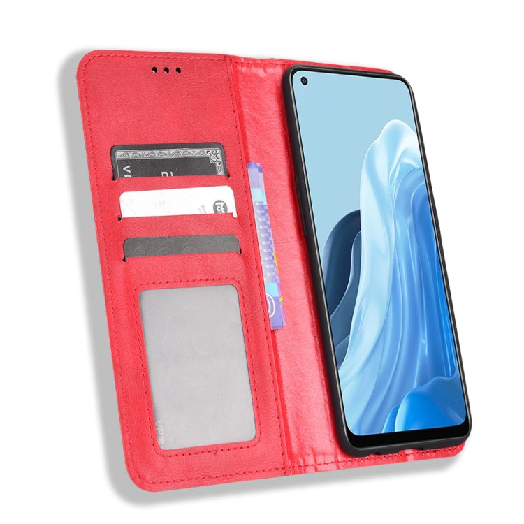 For OPPO Reno7 5G / Find X5 Lite Magnetic Buckle Retro Texture Leather Phone Case