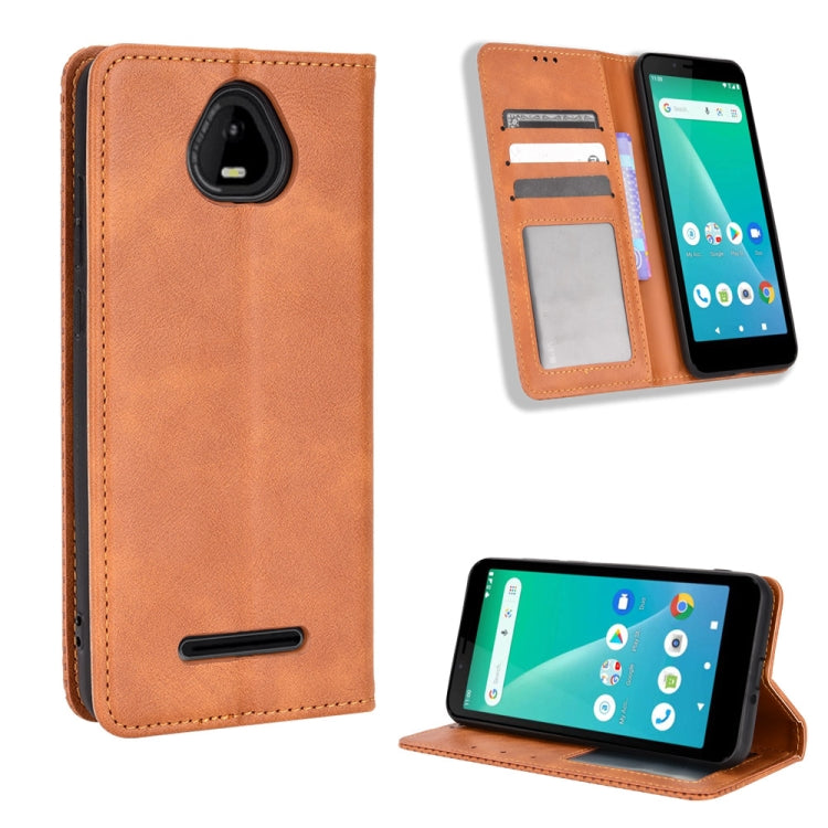 For Schok Volt SV55 / SV55216 Magnetic Buckle Retro Texture Leather Phone Case