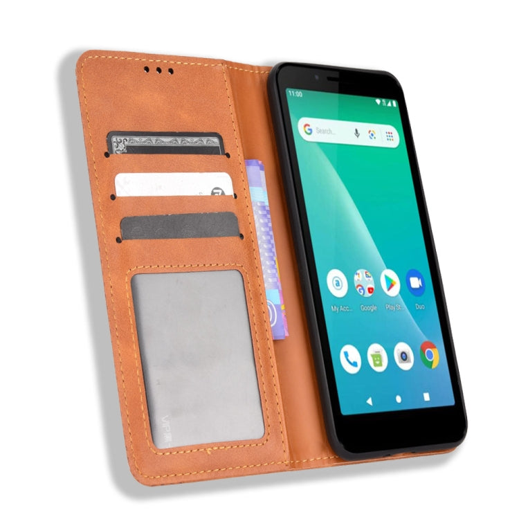 For Schok Volt SV55 / SV55216 Magnetic Buckle Retro Texture Leather Phone Case