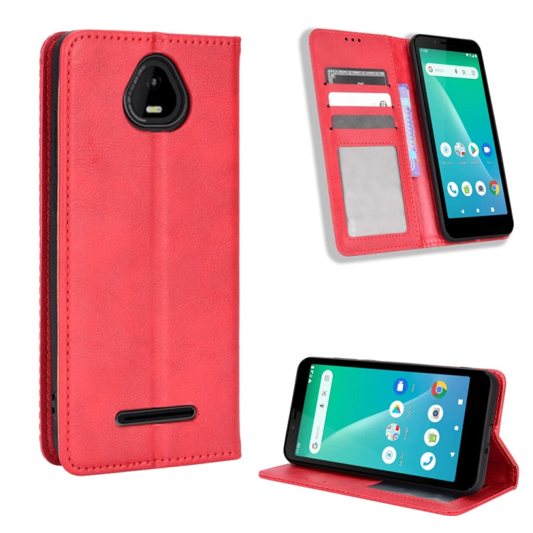 For Schok Volt SV55 / SV55216 Magnetic Buckle Retro Texture Leather Phone Case