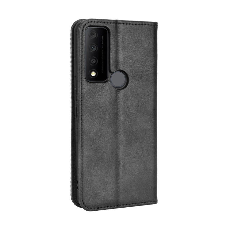 For TCL 30V 5G Magnetic Buckle Retro Texture Leather Phone Case