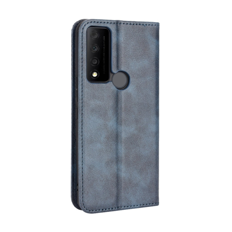 For TCL 30V 5G Magnetic Buckle Retro Texture Leather Phone Case