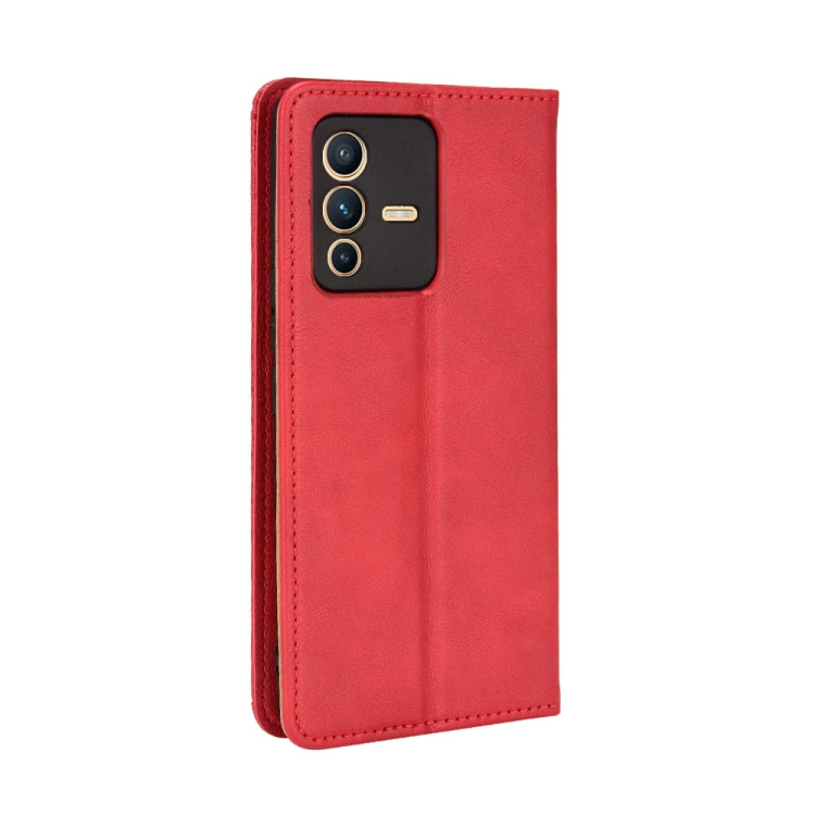 For vivo S12 / V23 5G Magnetic Buckle Retro Texture Leather Phone Case