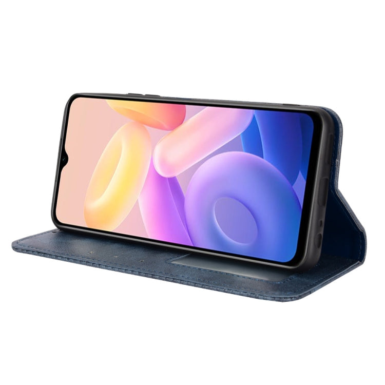 For vivo Y55s 5G Magnetic Buckle Retro Texture Leather Phone Case