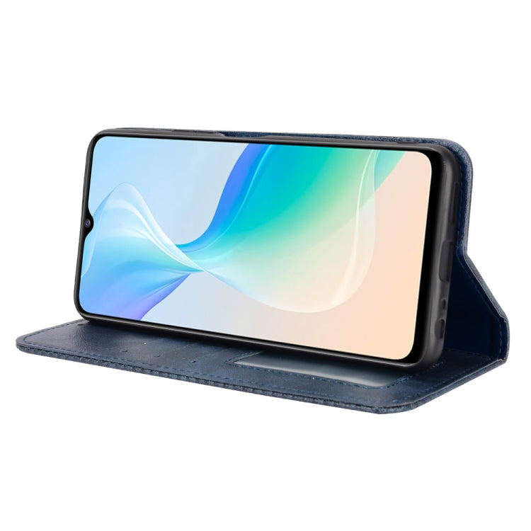 For vivo Y76 5G Magnetic Buckle Retro Texture Leather Phone Case