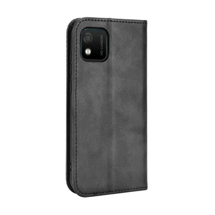 For Wiko Y52 Magnetic Buckle Retro Texture Leather Phone Case