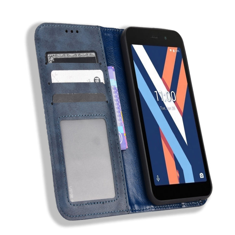 For Wiko Y52 Magnetic Buckle Retro Texture Leather Phone Case
