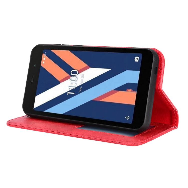For Wiko Y52 Magnetic Buckle Retro Texture Leather Phone Case