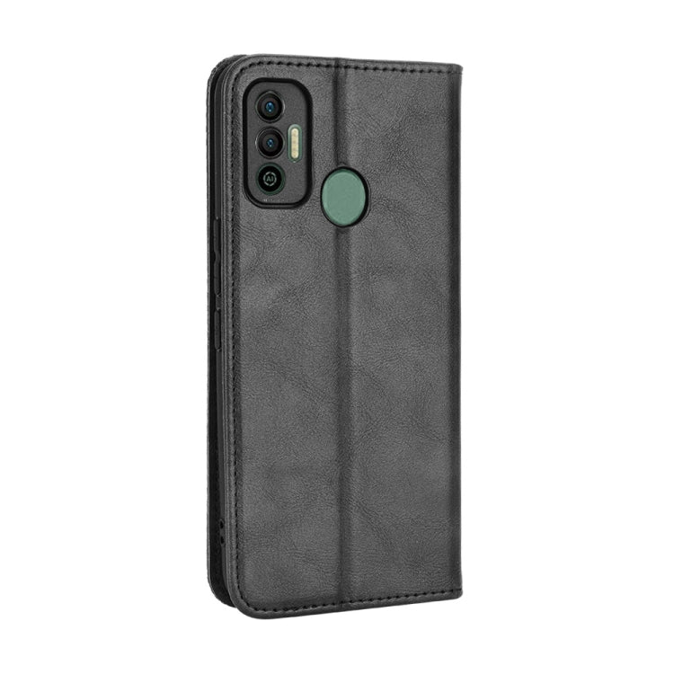 For Tecno Spark 7 Magnetic Buckle Retro Texture Leather Phone Case