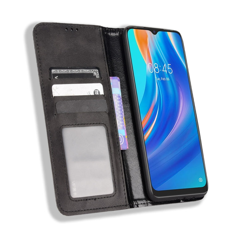 For Tecno Spark 7 Magnetic Buckle Retro Texture Leather Phone Case