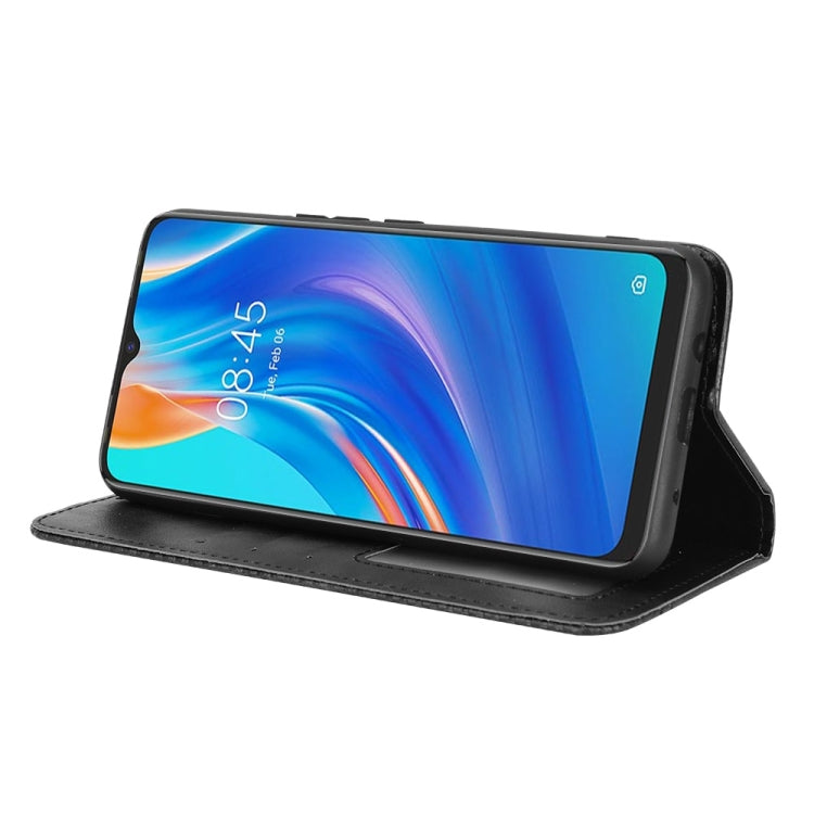 For Tecno Spark 7 Magnetic Buckle Retro Texture Leather Phone Case