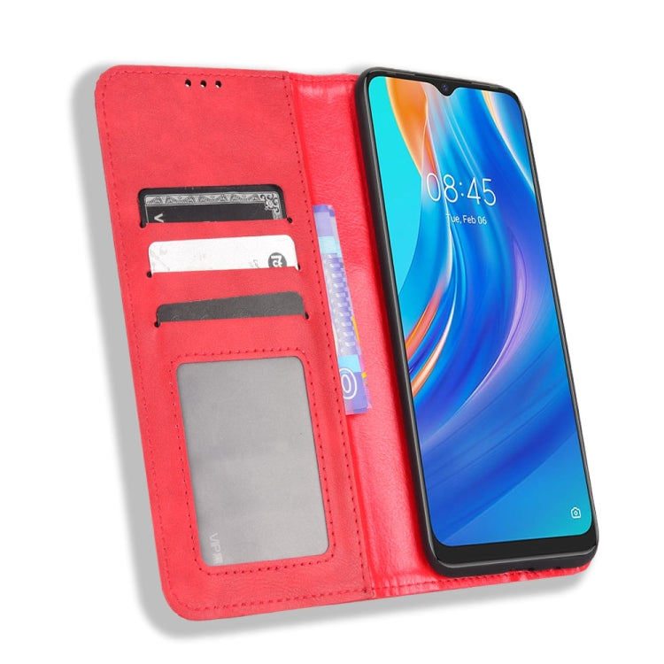 For Tecno Spark 7 Magnetic Buckle Retro Texture Leather Phone Case