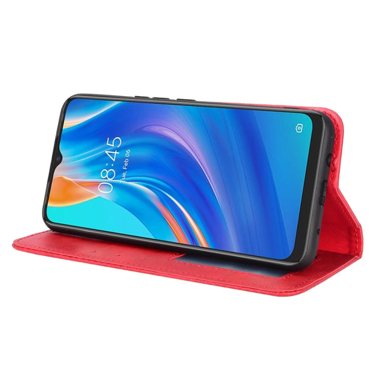 For Tecno Spark 7 Magnetic Buckle Retro Texture Leather Phone Case