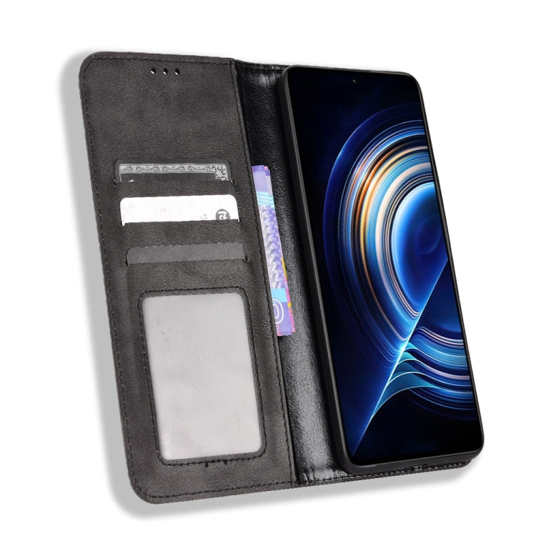 For Xiaomi Redmi K50 / K50 Pro Magnetic Buckle Retro Texture Leather Phone Case