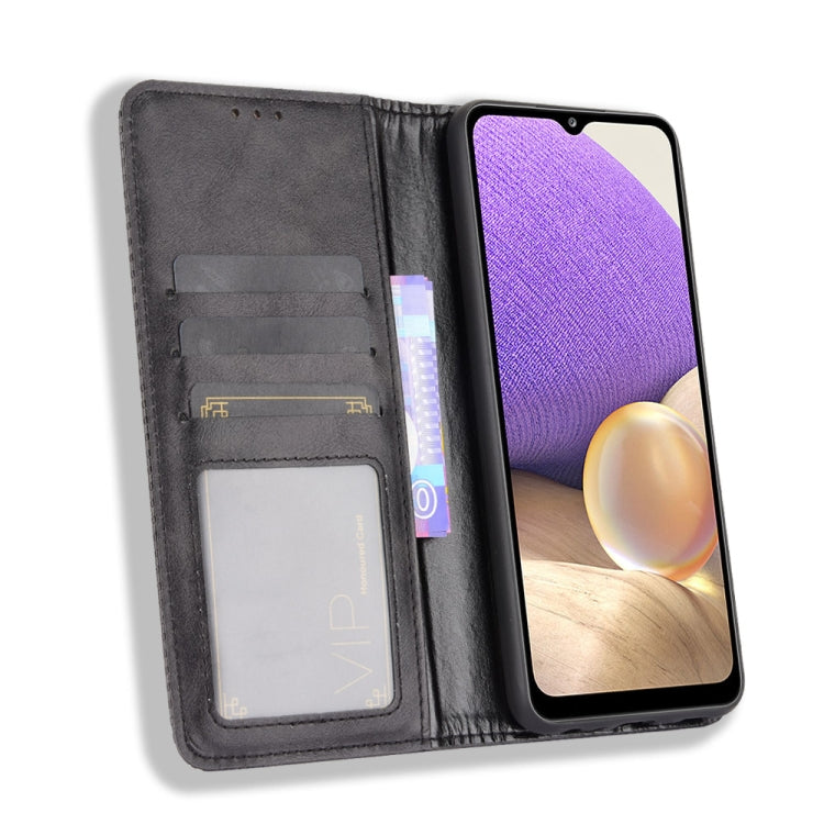 For Samsung Galaxy A13 4G Magnetic Buckle Retro Texture Leather Phone Case