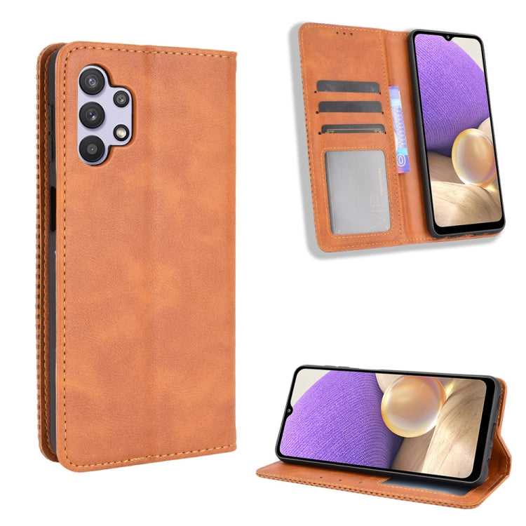 For Samsung Galaxy A13 4G Magnetic Buckle Retro Texture Leather Phone Case