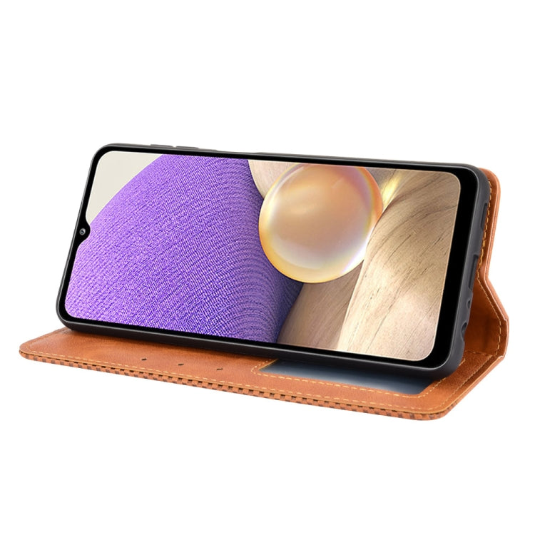 For Samsung Galaxy A13 4G Magnetic Buckle Retro Texture Leather Phone Case