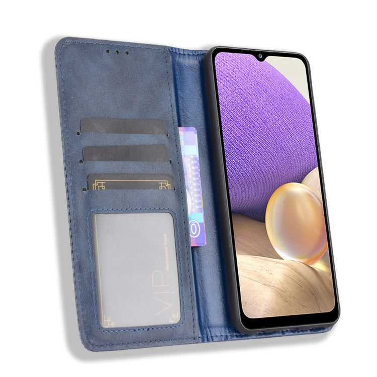 For Samsung Galaxy A13 4G Magnetic Buckle Retro Texture Leather Phone Case