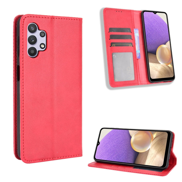 For Samsung Galaxy A13 4G Magnetic Buckle Retro Texture Leather Phone Case