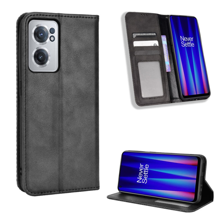 For OnePlus Nord CE 2 5G Magnetic Buckle Retro Texture Leather Phone Case