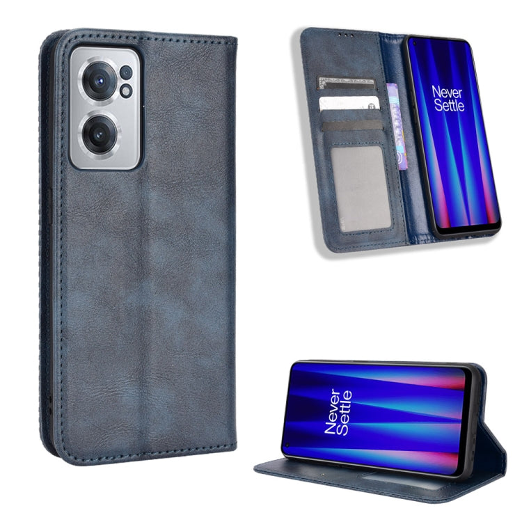 For OnePlus Nord CE 2 5G Magnetic Buckle Retro Texture Leather Phone Case