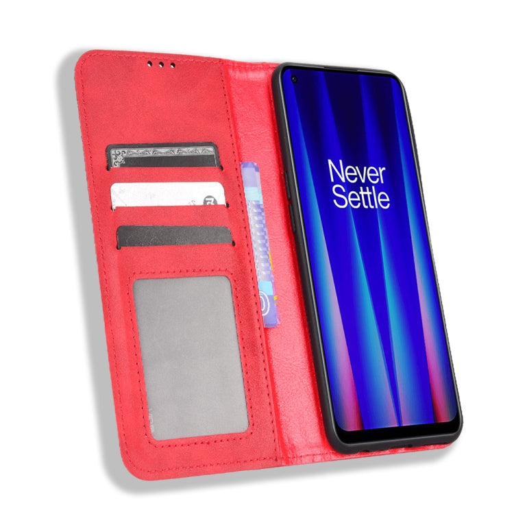 For OnePlus Nord CE 2 5G Magnetic Buckle Retro Texture Leather Phone Case