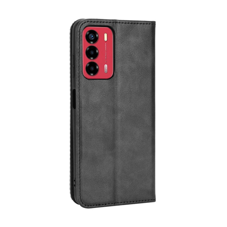 For ZTE Blade A72 / V40 Vita Magnetic Buckle Retro Texture Leather Phone Case