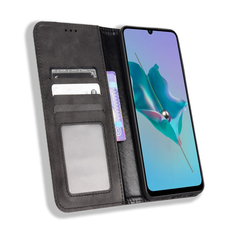 For ZTE Blade A72 / V40 Vita Magnetic Buckle Retro Texture Leather Phone Case