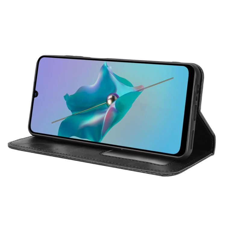 For ZTE Blade A72 / V40 Vita Magnetic Buckle Retro Texture Leather Phone Case
