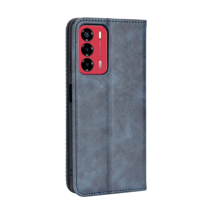 For ZTE Blade A72 / V40 Vita Magnetic Buckle Retro Texture Leather Phone Case
