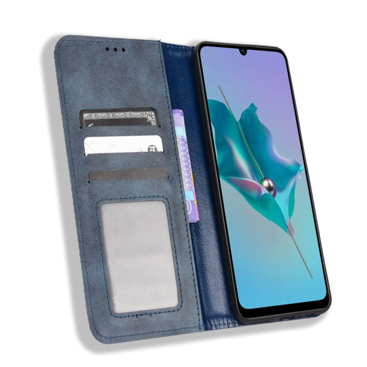 For ZTE Blade A72 / V40 Vita Magnetic Buckle Retro Texture Leather Phone Case