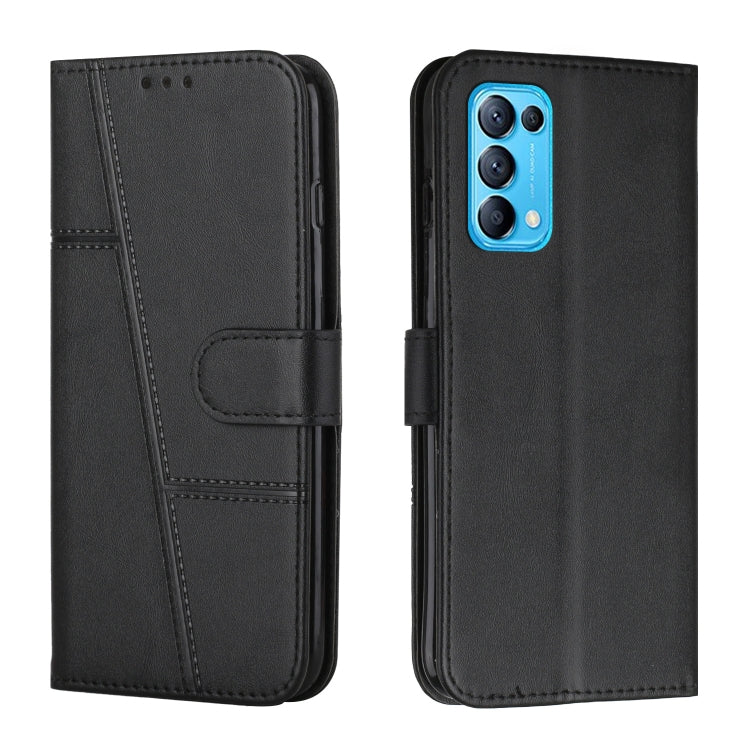 For OPPO Reno5 5G&4G / Find X3 Lite Stitching Calf Texture Buckle Leather Phone Case