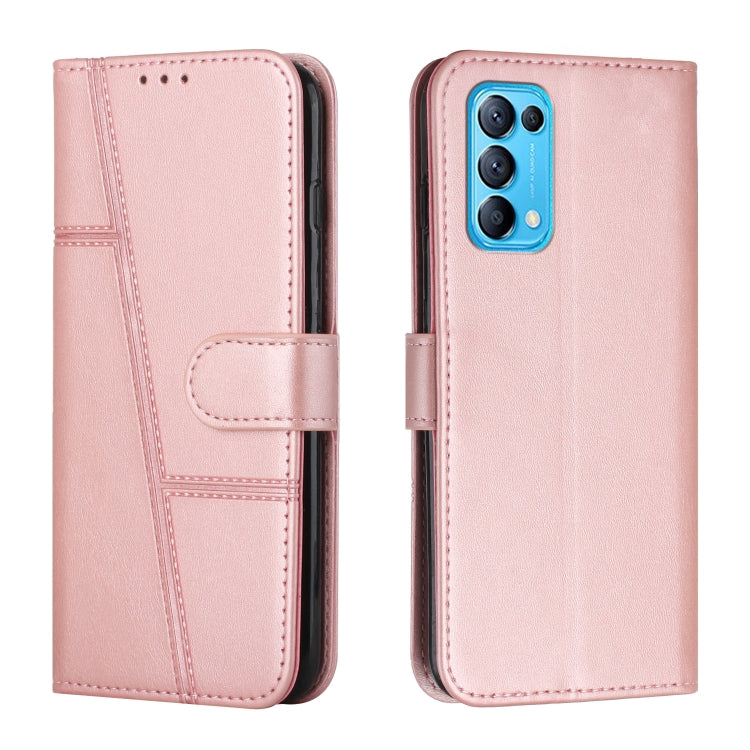 For OPPO Reno5 5G&4G / Find X3 Lite Stitching Calf Texture Buckle Leather Phone Case