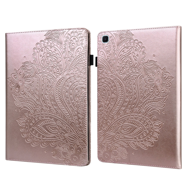 For Samsung Galaxy Tab A7 Lite Peacock Embossed Pattern Leather Tablet Case