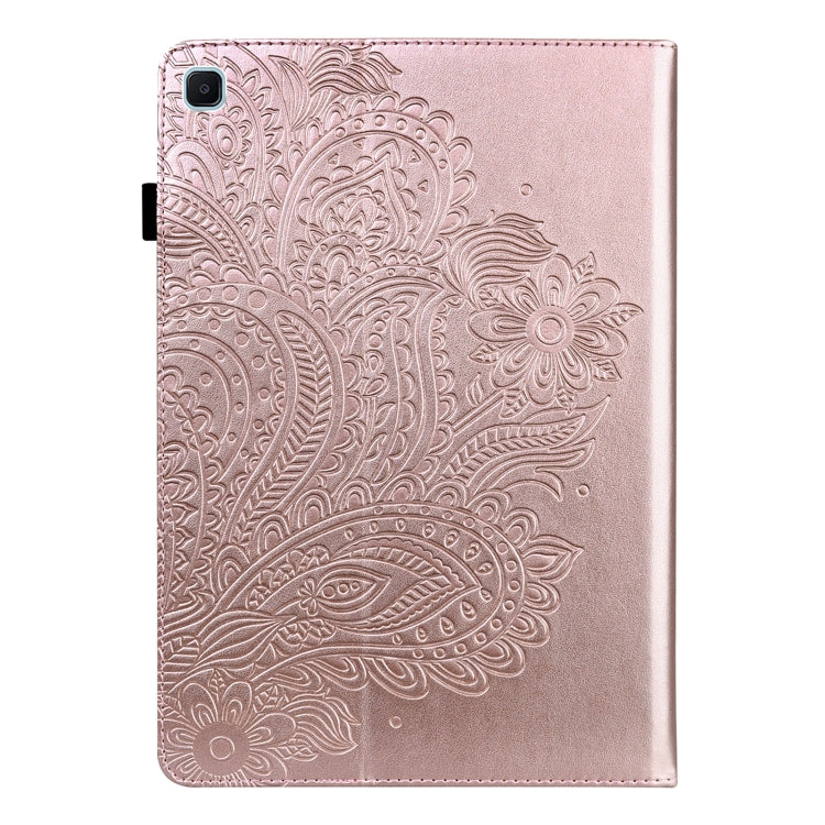 For Samsung Galaxy Tab A7 Lite Peacock Embossed Pattern Leather Tablet Case