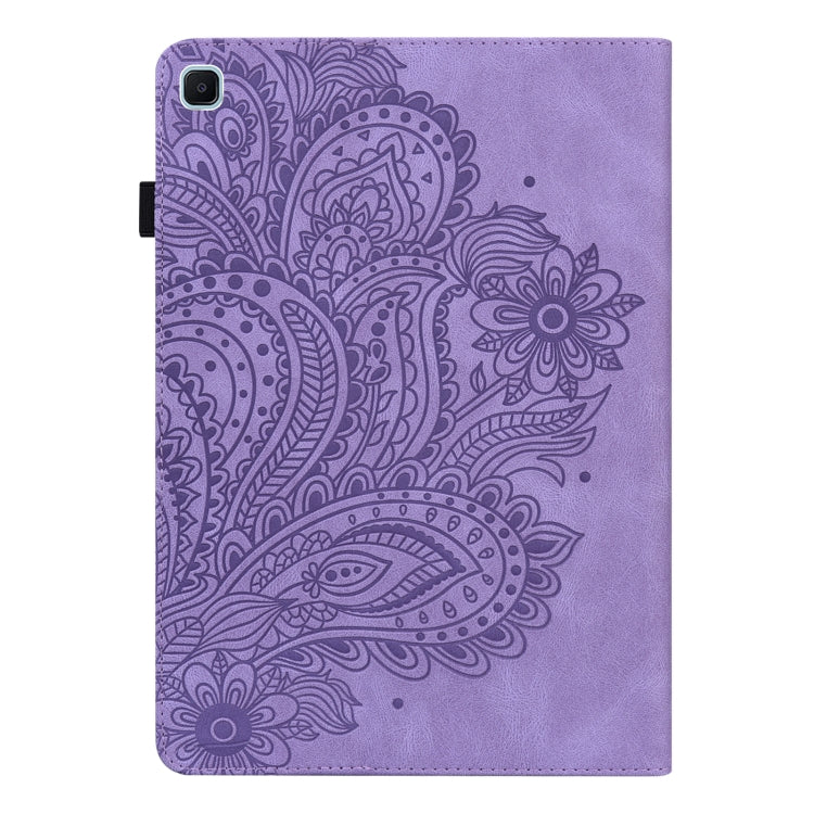For Samsung Galaxy Tab A7 Lite Peacock Embossed Pattern Leather Tablet Case