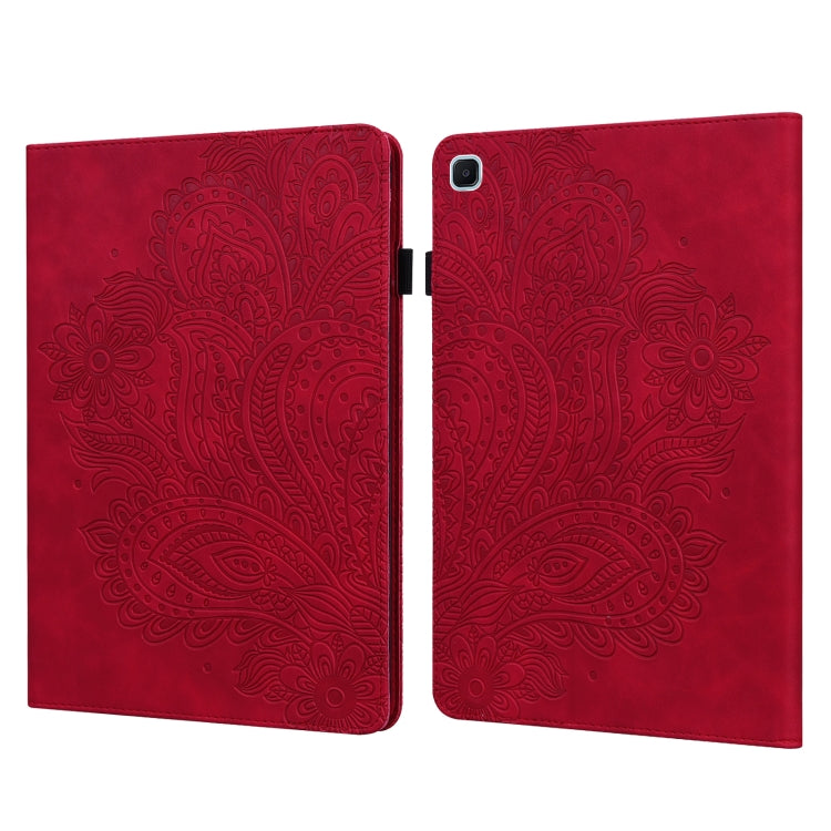 For Samsung Galaxy Tab A7 Lite Peacock Embossed Pattern Leather Tablet Case