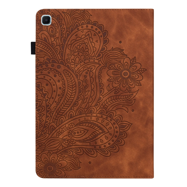 For Samsung Galaxy Tab A7 Lite Peacock Embossed Pattern Leather Tablet Case