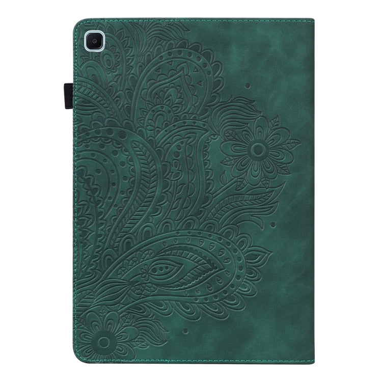 For Samsung Galaxy Tab A7 Lite Peacock Embossed Pattern Leather Tablet Case