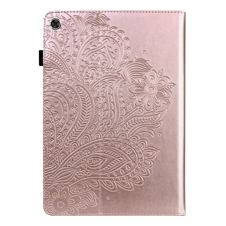 For Samsung Galaxy Tab A8 10.5 2021 Peacock Embossed Pattern Leather Tablet Case