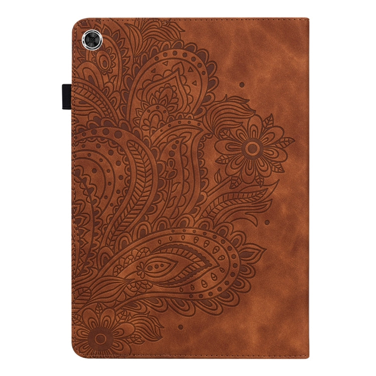 For Samsung Galaxy Tab A8 10.5 2021 Peacock Embossed Pattern Leather Tablet Case