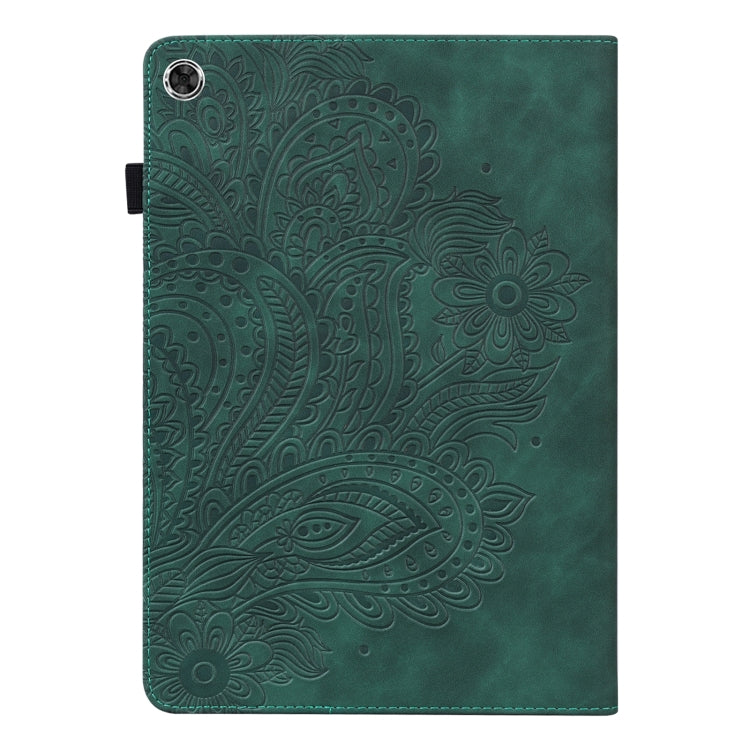 For Samsung Galaxy Tab A8 10.5 2021 Peacock Embossed Pattern Leather Tablet Case