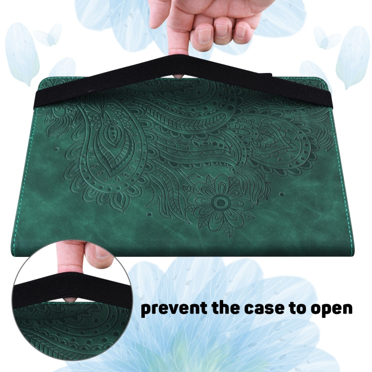 For Samsung Galaxy Tab A8 10.5 2021 Peacock Embossed Pattern Leather Tablet Case