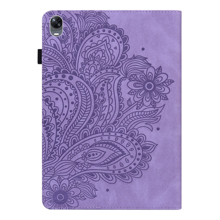 For OPPO Pad 11 inch Peacock Embossed Pattern TPU + PU Leather Tablet Case
