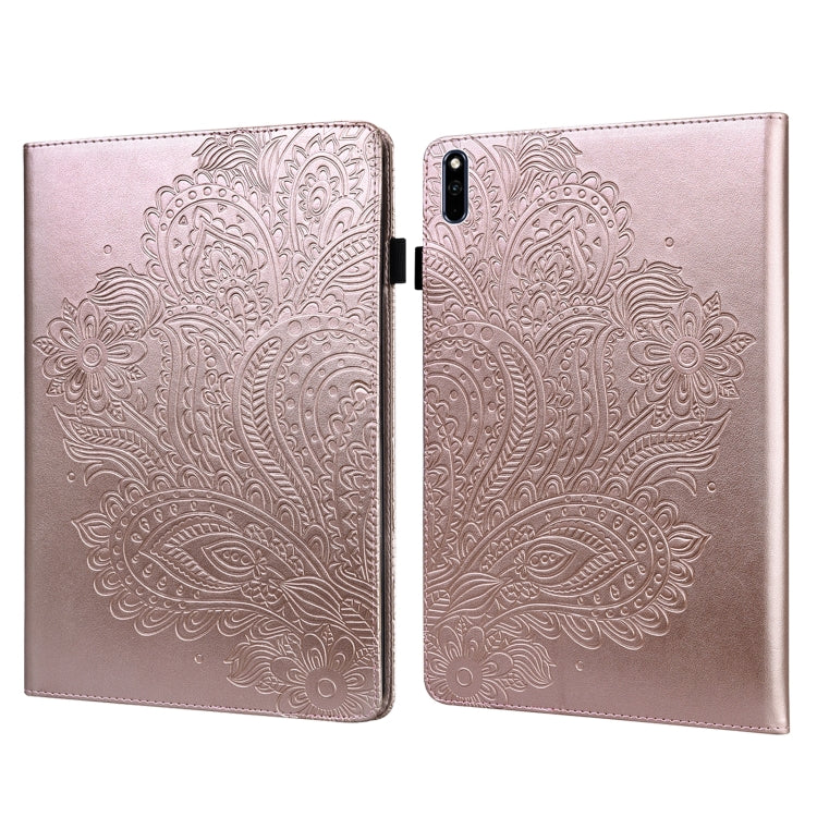 For Huawei MatePad 10.4 Peacock Embossed Pattern TPU + PU Leather Tablet Case