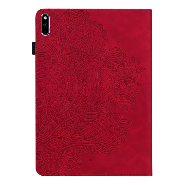 For Huawei MatePad 10.4 Peacock Embossed Pattern TPU + PU Leather Tablet Case