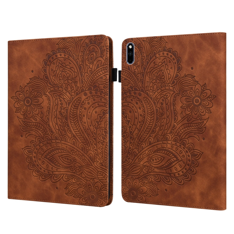 For Huawei MatePad 10.4 Peacock Embossed Pattern TPU + PU Leather Tablet Case
